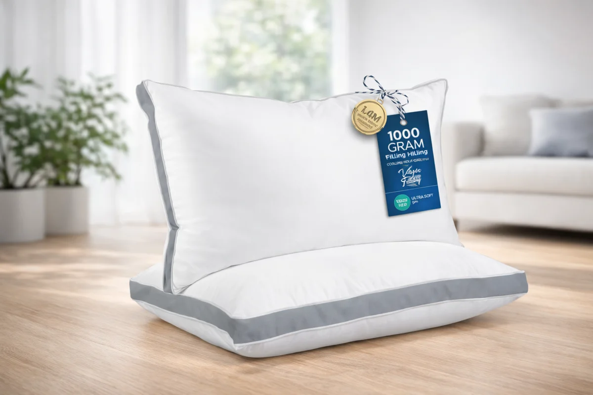 Utopia Bedding Bed Pillows for Sleeping Queen Size (Grey), Set of 2, Cooling Hotel Quality, Gusseted Pillow for Back, Stomach or Side Sleepe