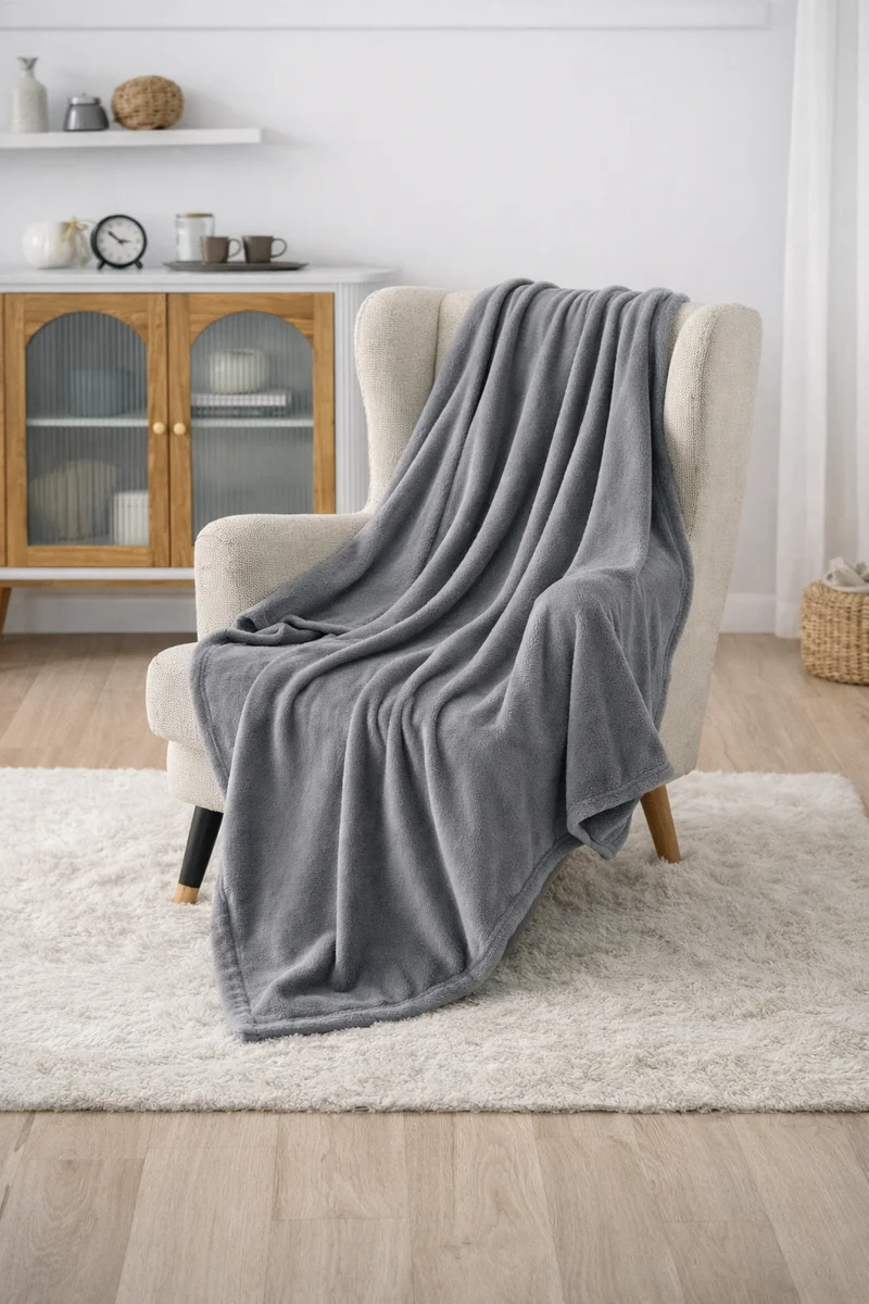 Bedsure Twin Blanket for Bed - Fleece Cozy Soft Throw Blankets for Women, Lightweight Warm Flannel Throw for Summer, Grey, 60x80 inches