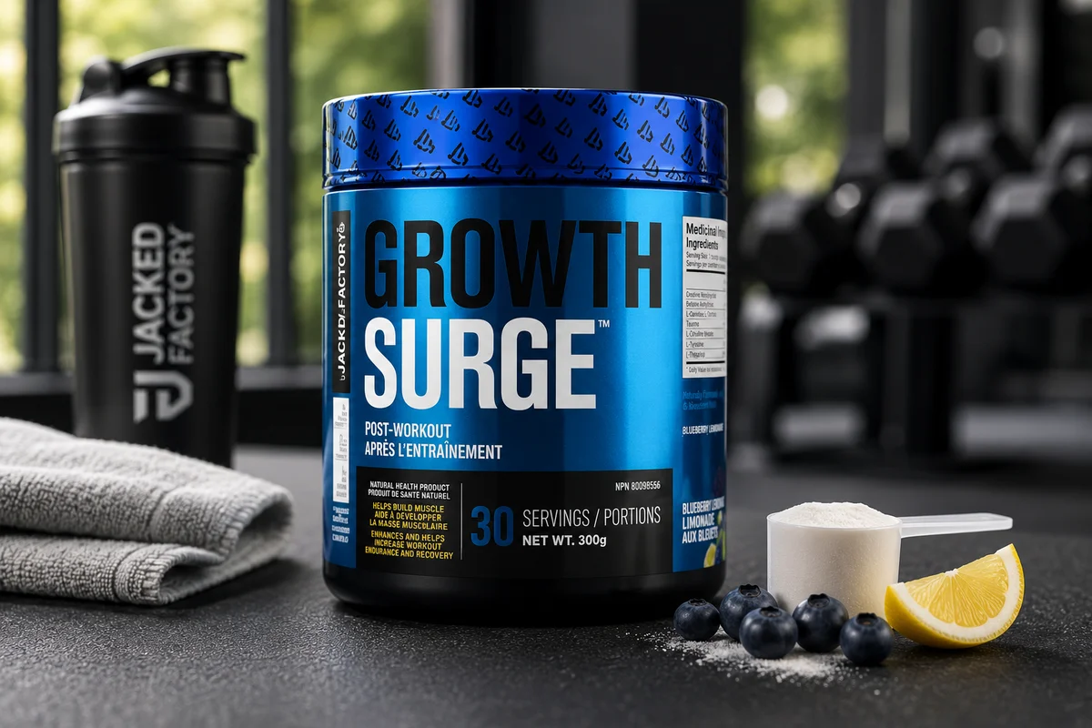Growth Surge Post Workout Recovery Drink - Daily Muscle Building Supplement with Creatine Monohydrate Powder, Betaine, L-Carnitine L-Tartrat