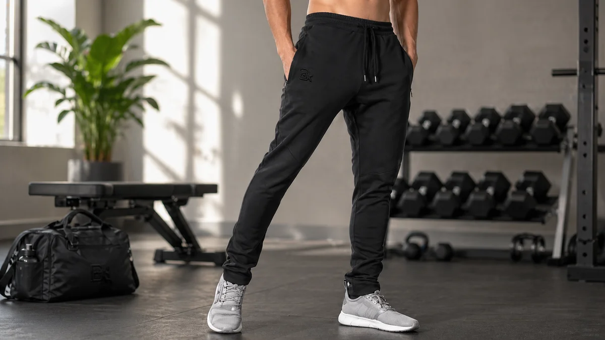 BROKIG Mens Jogger Sport Pants, Casual Gym Workout Sweatpants with Double Pockets