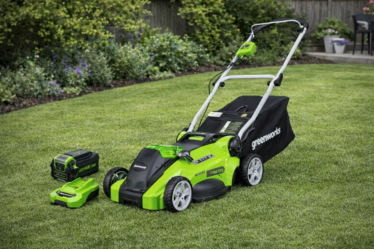 Greenworks 40V 16-inch Cordless Lawn Mower, 4.0 Ah Battery and Charger Included 25242