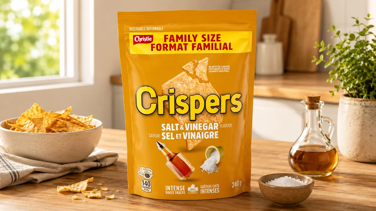 Crispers, Salt and Vinegar Flavour, Family Size, Salty Snacks, Is It a Chip or a Cracker, 240 g