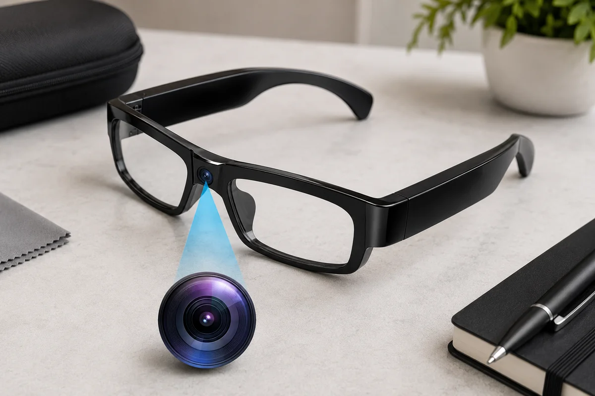 Spy Camera Smart Glasses Hidden Camera 1080P HD Fashionable Secret Camera Video Recording for Outdoor Sport Office Meeting Class Studding (B