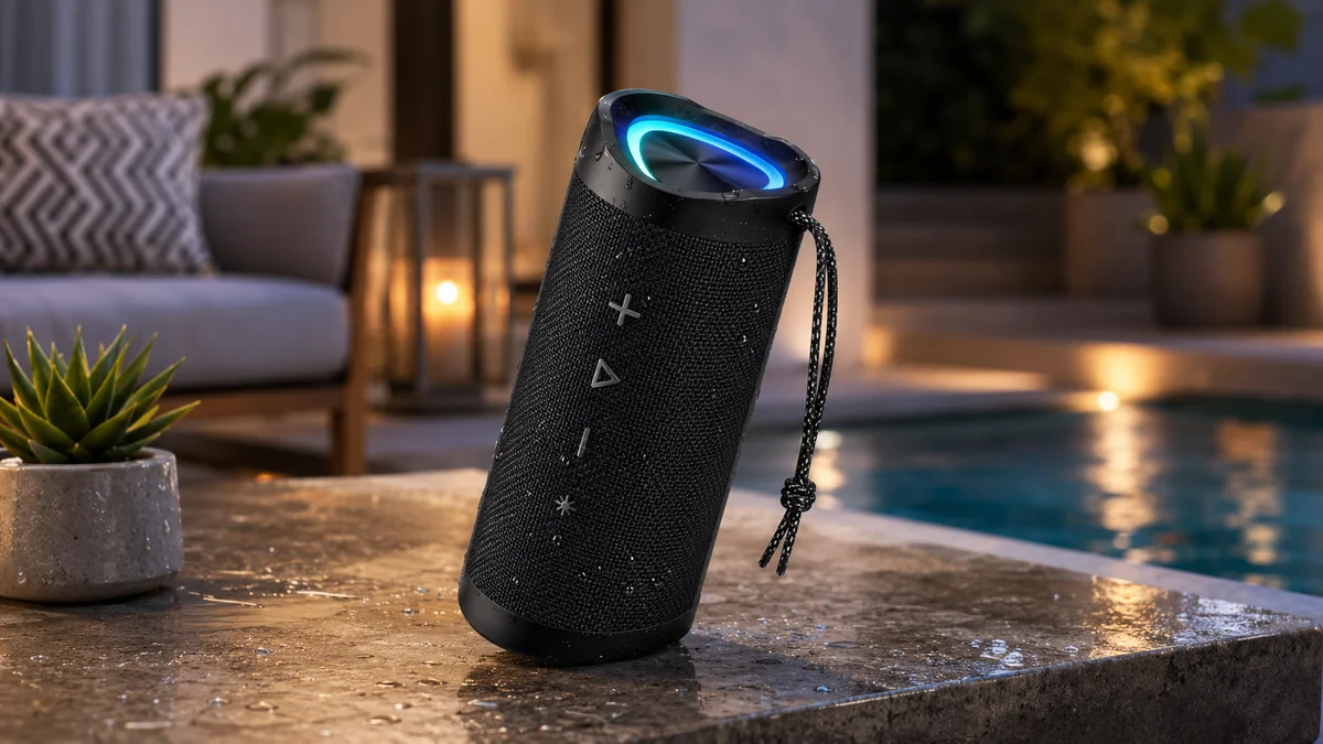 Bluetooth Speaker,Vanzon V40 Portable Wireless Bluetooth Speaker with IPX7 Waterproof, 24W HiFi Stereo Sound,24H Playtime, LED Lights and TW
